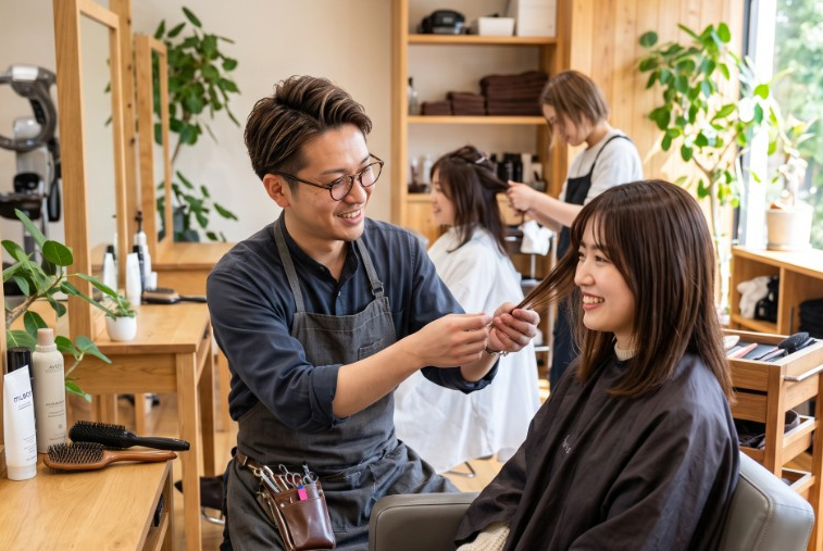 CORAL Beauty サロン内のスタイリスト