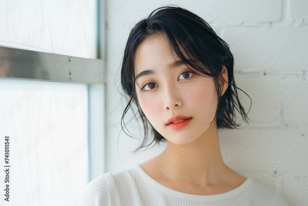 ボブヘアのゆるウェーブスタイル